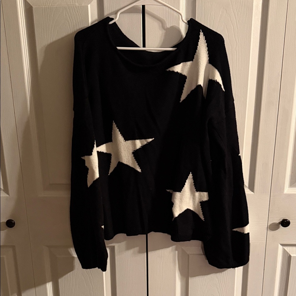 Black Sweater with White Stars